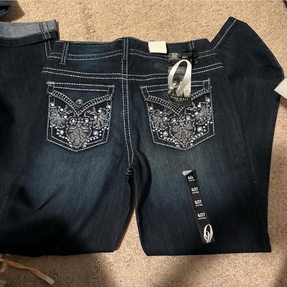 Embellished Dark Blue Jeans
